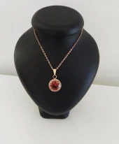 Sultanit (Zultanit) Rose Gold Renk Bukalemun Zirkon Doğal Taşlı Kolye - 1