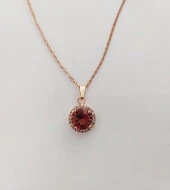 Sultanit (Zultanit) Rose Gold Renk Bukalemun Zirkon Doğal Taşlı Kolye - 3