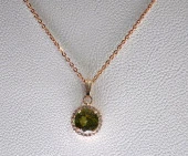 Sultanit (Zultanit) Rose Gold Renk Bukalemun Zirkon Doğal Taşlı Kolye - 4