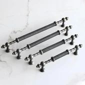 Mobilya Mutfak Çekmece Dolap Dolabı Kulpu Kulbu Kulpları Eskitme Antik Gümüş Metal 160 mm thumbnail 3