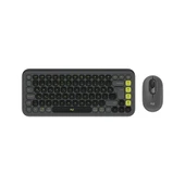 LOGITECH POP ICON COMBO, Siyah-Yesil, 920-013075, Kablosuz, Türkçe Q, Klavye Mouse Set - 1