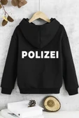 Çocuk POLIZEI Baskılı Sweatshirt - 1