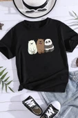 Çocuk Kafadar Ayılar Baskılı Pamuklu Tshirt thumbnail 1