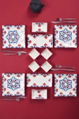Piatti Naturali 12 Parça 4 Kişilik Çini Kahvaltı Takımı Handmade Kahvaltılık Sunum Seti Servis Tabakları - 1
