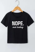 Çocuk Nope Baskılı Pamuklu Tshirt - 1