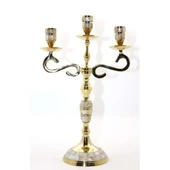 Pirinç Sedefli 3'Lü Şamdan thumbnail 1