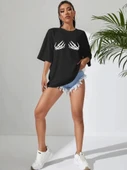 Baskılı T-shirt - Siyah - 4