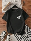 Baskılı T-shirt - Siyah thumbnail 1