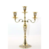 Pirinç Sedefli 3'Lü Şamdan - 2