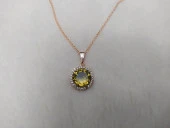 Sultanit (Zultanit) Rose Gold Renk Bukalemun Zirkon Doğal Taşlı Kolye - 2