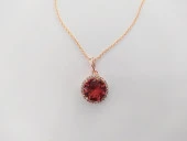 Sultanit (Zultanit) Rose Gold Renk Bukalemun Zirkon Doğal Taşlı Kolye - 3