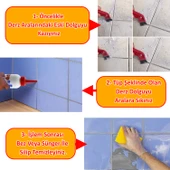 Antrasit Gri Renk Derz Dolgu Fayans Seramik Mermer Yer Duvar için Tamir Derz Yenileme Dolgusu 200 Gr thumbnail 2