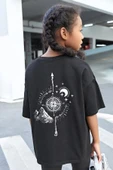 Çocuk Pusula Baskılı Pamuklu Tshirt - 1
