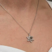 Gümüş 100 Dilde Seni Seviyorum Kar Tanesi Kadın Kolye - 5