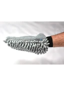 (1 Adet) Mikrofiber Şönil Oto Temizlik ve Kurulama Eldiveni 16X24 Cm. Gri - 3