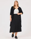 Gala-xi Kadın Büyük Beden Pileli Etek 10002421614001 - 1