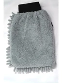 (1 Adet) Mikrofiber Şönil Oto Temizlik ve Kurulama Eldiveni 16X24 Cm. Gri - 2