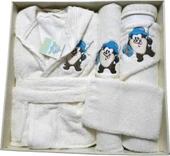 Özdilek Bambu Ashley Yenidoğan Bebek Bornoz Seti-Tazmanya Krem - 2