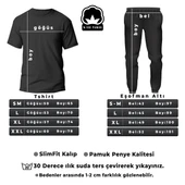 Unisex 2'li Papatya Kelebek Baskılı Eşofman Takımı - 3