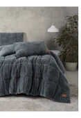 Cotton Box Çift Kişilik  Peluş Yorgan Seti Gri - 1