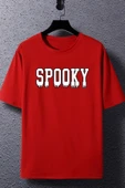 Unisex Spooky Baskılı T-shirt thumbnail 4