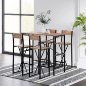 4 Kişilik Gzl Bar Masa Bar Sandalye Yemek Masa Sandalye Takımı Çam 1583 - 1