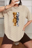 Unisex Boys Bear Baskılı T-shirt thumbnail 3