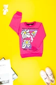 Kız Çocuk Giyim - Pamuklu, Rahat ve Şık Çiçek Baskılı Sweatshirt - 8