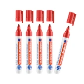 Edding 360 XL Doldurulabilir Beyaz Yazı Tahtası Kalemi Kırmızı 5 Li Set - 1