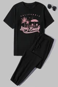 Unisex  Long Beach Baskılı 2'li Eşofman Takımı - 1