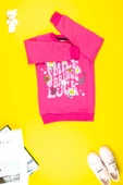 Kız Çocuk Giyim - Yumuşacık Şirin Çiçek Baskılı Sweatshirt - 10