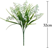 Nettenevime Yapay Çiçek Müge Çiçeği Sazlı Beyaz Çan Çiçeği Lily Of The Valley Demet thumbnail 2