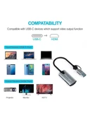 Daytona HU04A Type-C / USB A To 4K 60Hz 1080P HDMI Video Capture Yakalama Hub Adaptör thumbnail 5