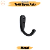 Azra Çanta Elbise Askısı Siyah Duvar Vestiyer Banyo Mutfak Kıyafet Asma Kulp Dolap Askılık Askılığı - 1