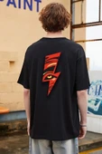 Unisex Yıldırım Baskılı T-shirt - 3