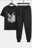 Unisex Flowers Baskılı 2'li Eşofman Takımı - 1