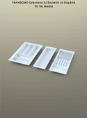 Çekmece Içi Kaşıklık Ve Bıçaklık Düzenleyici  Beyaz, 64x48 Yandan Ve Boydan 4Cm Kesilebilir - 2