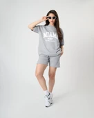 Pamuklu Miami Baskılı Oversize T-shirt thumbnail 1
