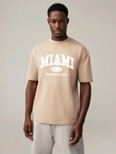 Pamuklu Miami Baskılı Oversize T-shirt thumbnail 3