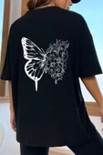 Unisex Butterfly Baskılı T-shirt - 9