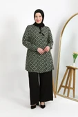 BÜYÜK BEDEN KARE DESENLİ VİSCON KUMAŞ RAHAT KESİM TUNİK - 11