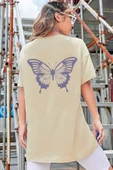 Unisex Butterfly Baskılı T-shirt - 3
