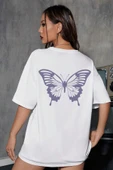 Unisex Butterfly Baskılı T-shirt - 1