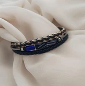 Bileklik Hakiki Deri Örgü Unisex 20 cm Bilezik Takı Aksesuar thumbnail 1