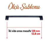 Metal Kulp 128 mm-12.8 cm Mobilya Çekmece Mutfak Dolabı Dolap Kapak Kulpları Kulbu Kulpu Siyah - 2