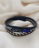 Bileklik Hakiki Deri Örgü Unisex 20 cm Bilezik Takı Aksesuar thumbnail 5