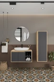 BALNEOM Gül 70 Cm %100 Mdf Lavabolu Banyo Dolabı Ayna Alt Dolap Lavabo Boy Dolabı - 2