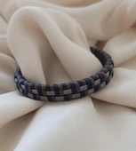Bileklik Hakiki Deri Örgü Unisex 21 cm Bilezik Takı Aksesuar - 3