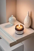 %100 Doğal El Yapımı Amber Cam Kavanoz Balmumu Mum (5cmx5cm) - 4