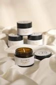 %100 Doğal El Yapımı Amber Cam Kavanoz Balmumu Mum (5cmx5cm) - 5